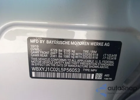 2020 BMW X2 xDrive28I из США, поврежденный, VIN WBXYJ1C02L5P56053